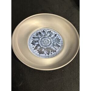 Vtg. 1970's BW Buenilum Blue/White Aluminum Tile Bowl